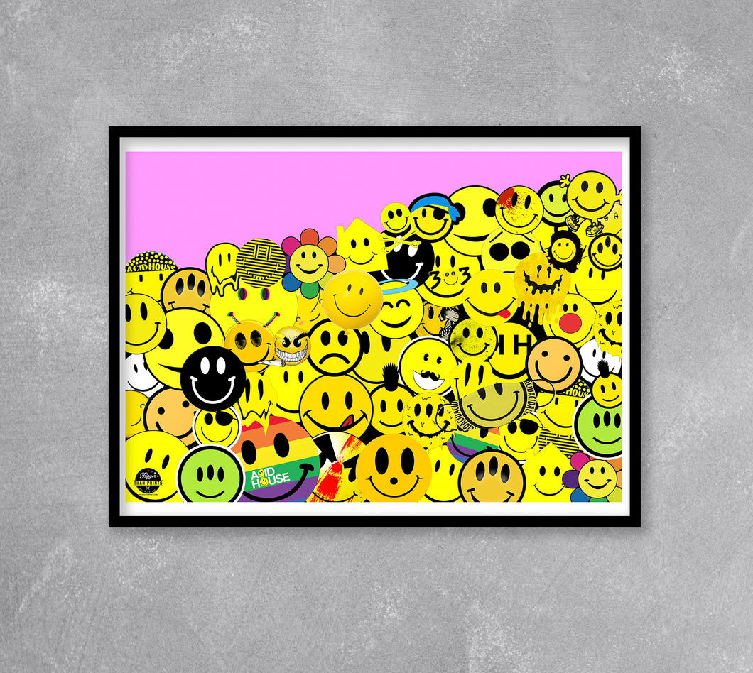 Smiley Face Collage Print