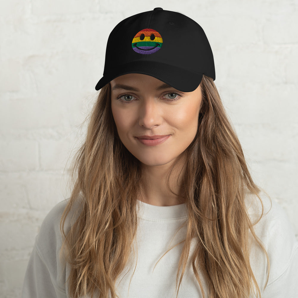 Rainbow Smiley Pride Cap