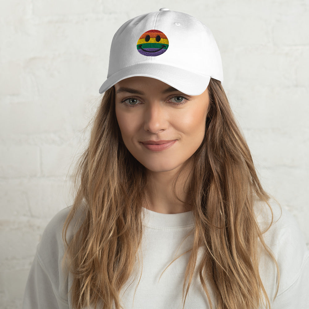 Rainbow Smiley Pride Cap